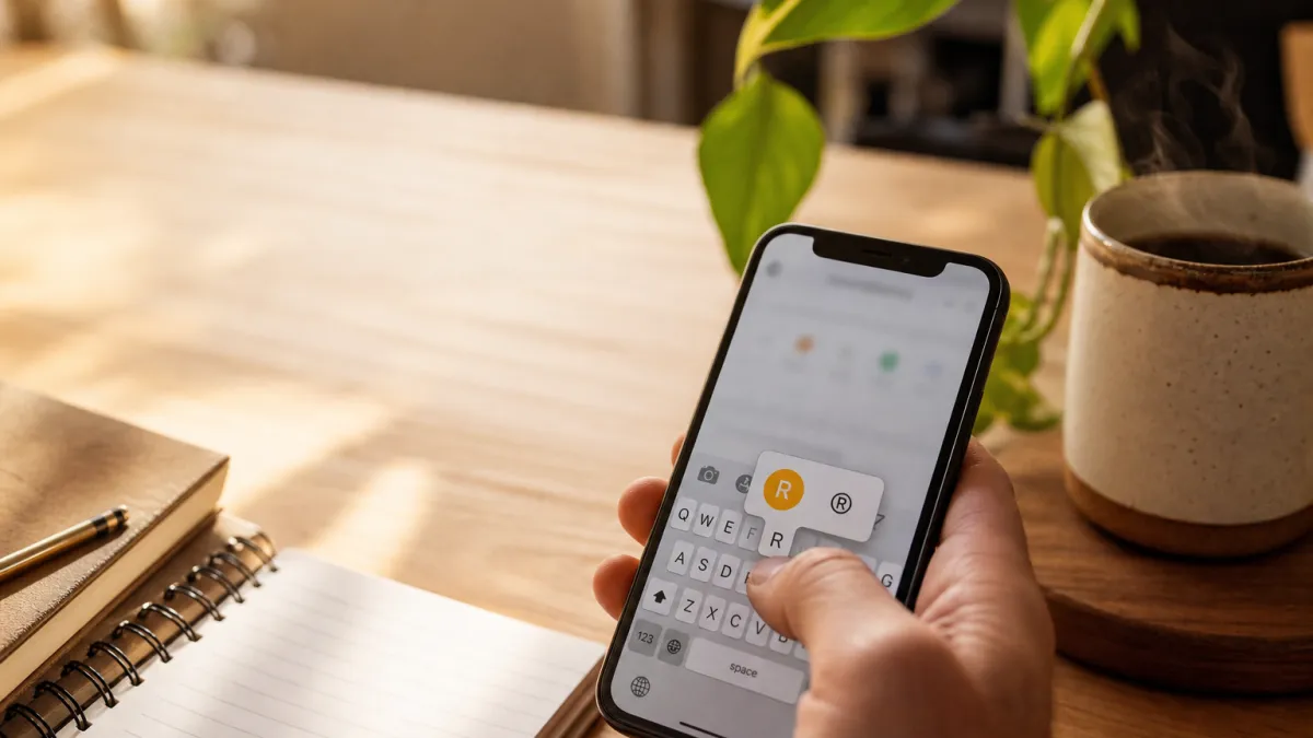 Comment faire le symbole ® sur iPhone (r on iphone)